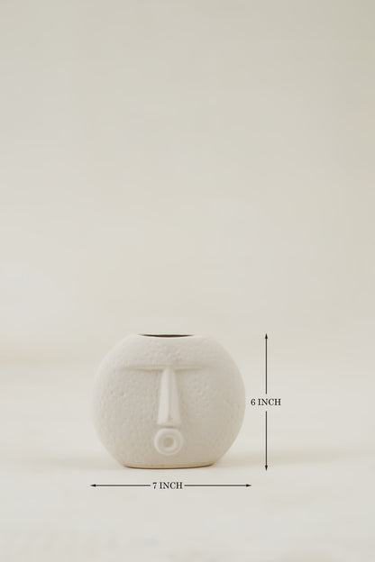 Boho Smily Kiss Face Vase - Set of 2 : Modern Vase & Ceramic Vase